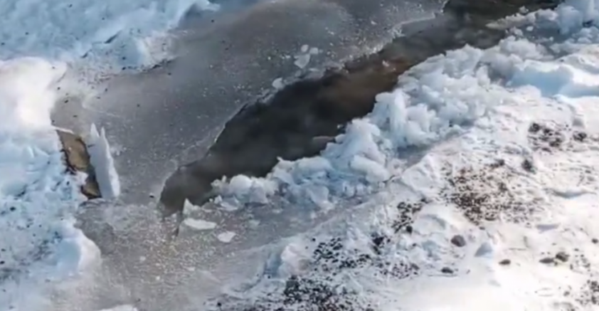 В Амвросиевке долгие годы просачивается питьевая вода, затапливая дворы и разрушая дома