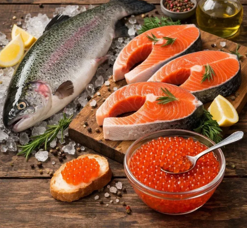 Свежая охлажденная икряная форель доступна в Донецке и Макеевке